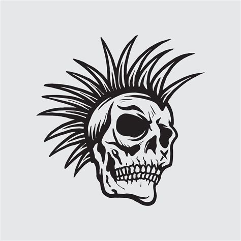 Skull Punk Drawing 2924779 Vector Art At Vecteezy