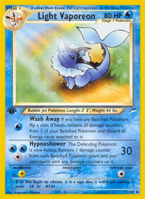 Light Vaporeon Neo Destiny Pokémon Tcg Guru