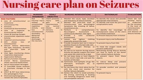 Ncp 69 Nursing Care Plan On Seizures Neurologic Disorders Youtube