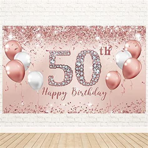 Trgowaul 50th Birthday Decorations For Women Pink Rose