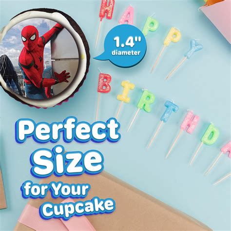 30 X Edible Cupcake Toppers Spiderman Themed Collection Of Edible