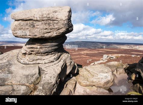 Rock Formation At Back Tor On Derwent Edge In The Peak District