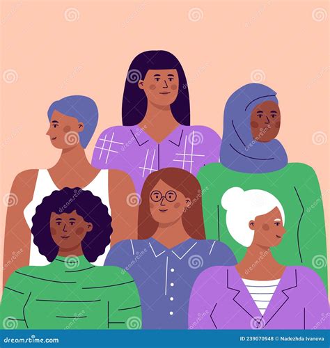 Flat Womens History Month Illustration Vector Illustration Stock