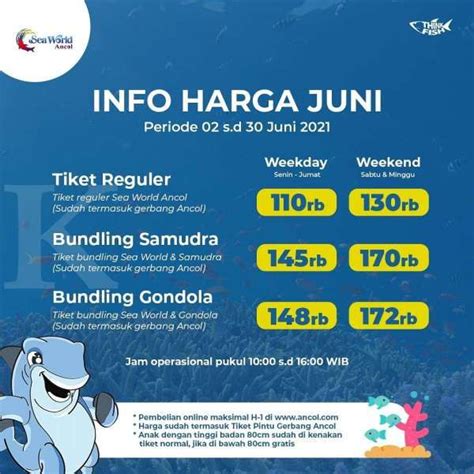 Harga Tiket Masuk Sea World Ancol 2 30 Juni 2021 Ini Perinciannya