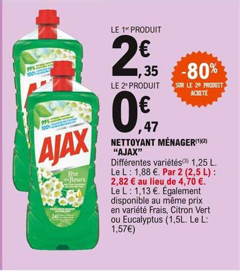 Promo Nettoyant Ménager ajax chez E Leclerc iCatalogue fr