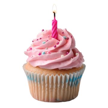 Pink Birthday Cupcake PNG Vector PSD And Clipart With Transparent