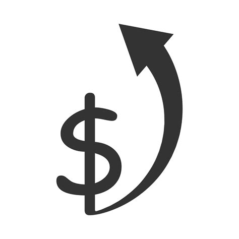 Dollar Rate Increase Icon Money Symbol With Arrow Up Vector