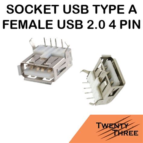 Jual Socket Konektor Soket Usb 20 Type A Female 4pin Pcb Mount Tekuk 90 Jakarta Utara