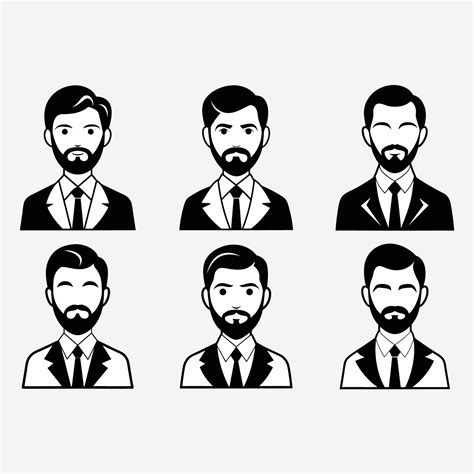 People Avatar Flat Icon Set Male Faces For Social Network