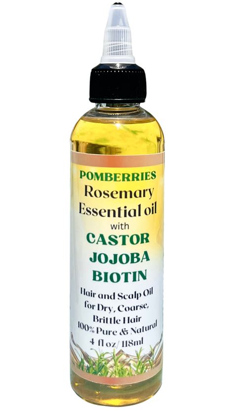 Rosemary Hair Oil For Black 4c Curly Coily Hair Growth With Castor Biotin Argan Jojoba And