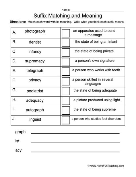 Suffix And Prefix Worksheet For Grade 6