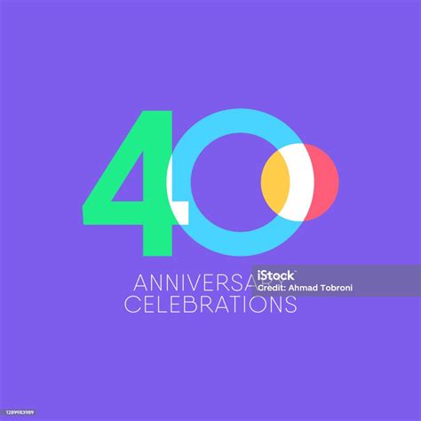 40 Years Anniversary Celebration Vector Template Design Illustration Stock Illustration