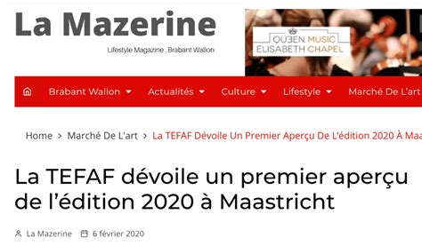 La TEFAF dévoile un premier aperçu de lédition 2020 à Maastricht