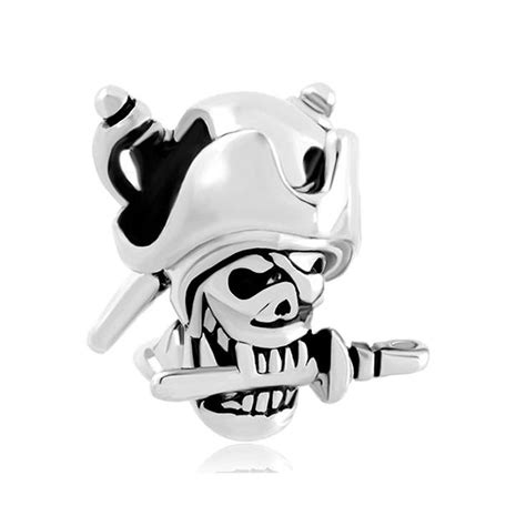 Halloween Skull Charm Pirates Of The Caribbean Captain Jack Bead For