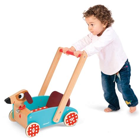 Janod Crazy Doggy Cart Baby Walker Wooden Baby Toys Wooden Toy Car