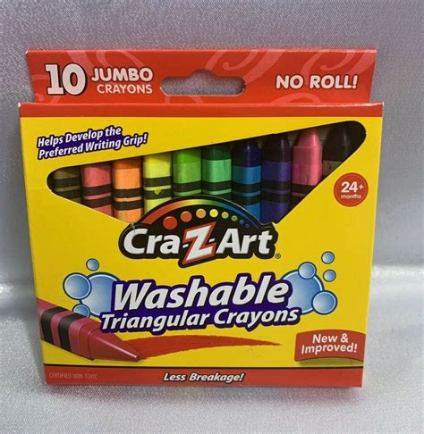 10 Junbo Cra Z Art Washable Triangular Crayons Ebay