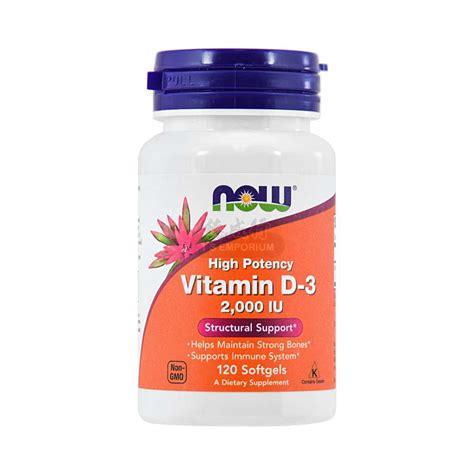 NOW FOODS High Potency Vitamin D 3 50mcgX120 Softgels Tak Shing Hong