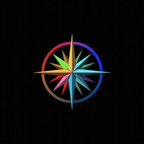 Premium Photo Prismatic Needle A Compass Icon With A Shimmering