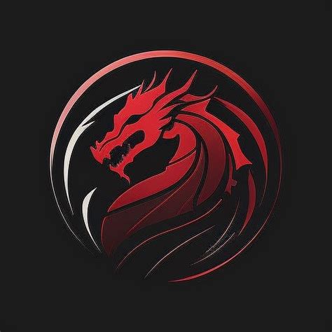 Jedo Red Targaryen Dragon Logo In Dark Background Flat Logo Vector