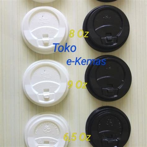 Jual Tutup Papercup Lid Paper Cup Hot Oz Oz Hitam Putih Putih Kota Tangerang