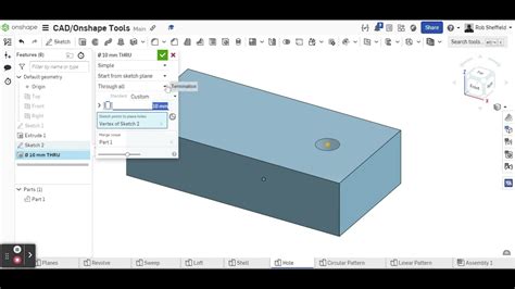 Onshape Hole Tool Youtube