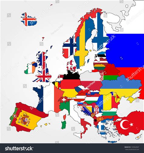 Europe Map With Country Flags