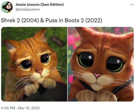 Shrek 2 2004 And Puss In Boots 2 2022 Puss In Boots The Last Wish Know Your Meme