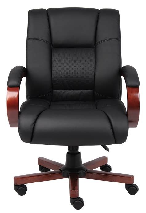 Boss Mid Back Executive Wood Finished Chairs Cherry Bosschair