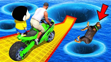 Shinchan And Franklin Tried The Impossible Deepest Hole Water Bike Mega