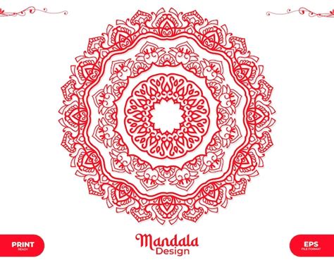 Premium Vector Luxury Red Ornamental And Texture Mandala Or Alpona