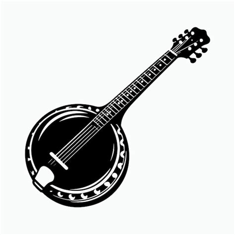 Banjo Silhouette Vector On White Background Premium Ai Generated Vector