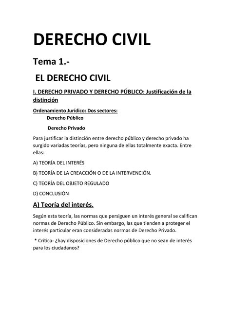 Derecho Civil WORD TEMA 1 2 3 TODO DERECHO CIVIL Tema 1 EL DERECHO