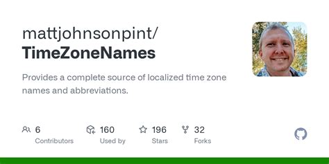 GitHub - mattjohnsonpint/TimeZoneNames: Provides a complete source of ...