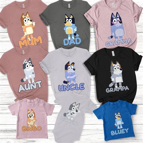 BLUEY a juego camisa de la familia bluey cumpleaños sombreros Etsy