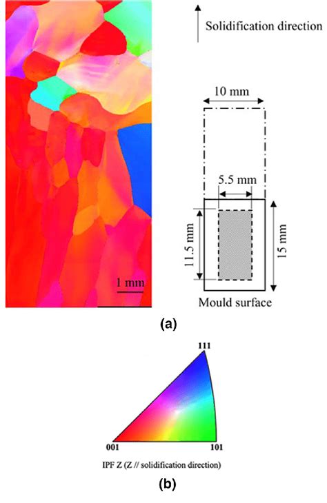 A EBSD IPF Z Mapping And Schematic Diagram Of The Examined Area