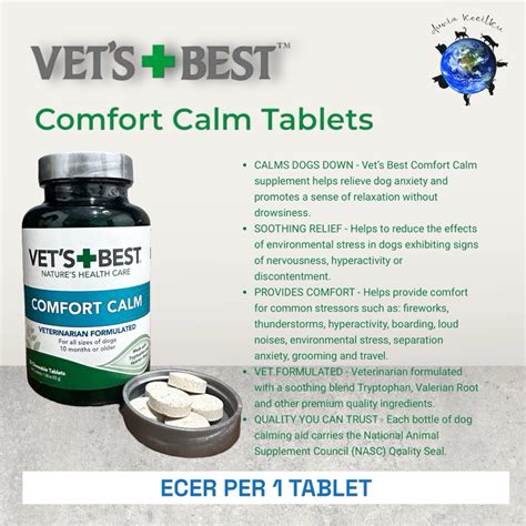 Vets Best Comfort Calm Tablets For Dogs Anti Stressanxietycalming