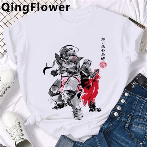 Yeni Fullmetal Simyac T Shirt Erkek Kawaii Edward Elric Grafik Tees