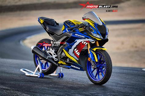 Modif Striping Yamaha R15 V3 Blue Shark Motoblast