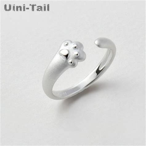 Anillo de garra de gato de plata tibetana 925 para mujer diseño