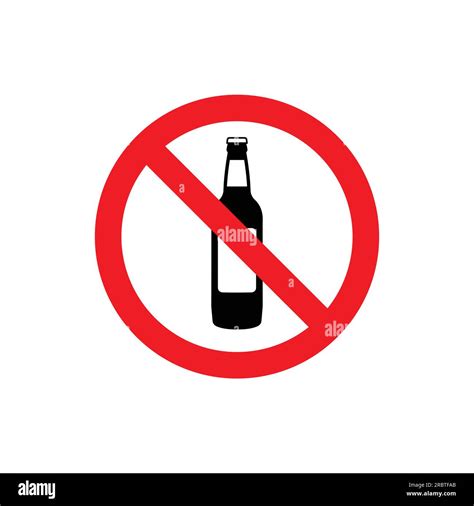 Classic Simple No Drinking Alcohol Beer Bottle Symbol Sign Vector