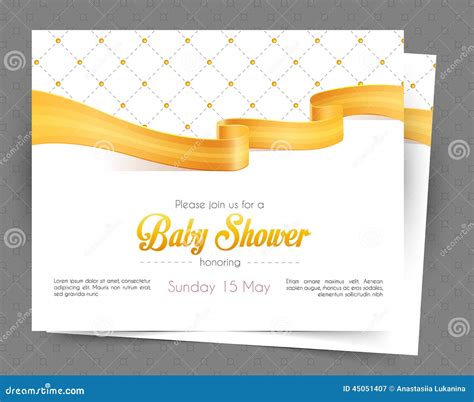 Baby Shower Card Template Stock Vector Illustration Of Cute 45051407