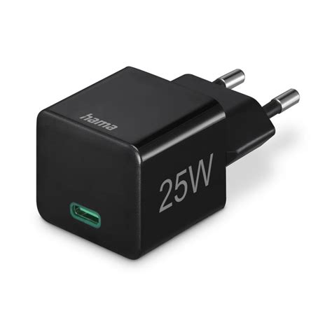 Fast Charger USB C Mini Charger PD 25 W Black Hama