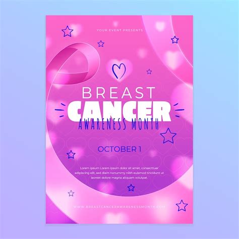 Free Vector Realistic Breast Cancer Awareness Month Vertical Poster