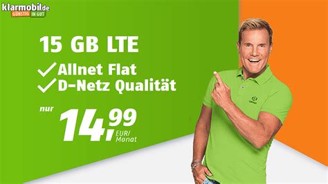 Klarmobil 15 GB LTE für 14 99 Euro im Telekom Netz