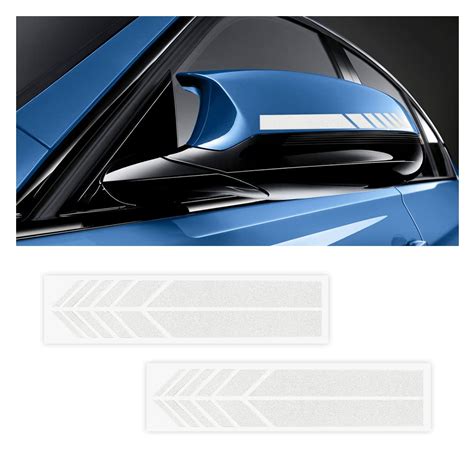 Tomo® White 4pcs Car Rear View Mirror Stickers Decordiy Car Body