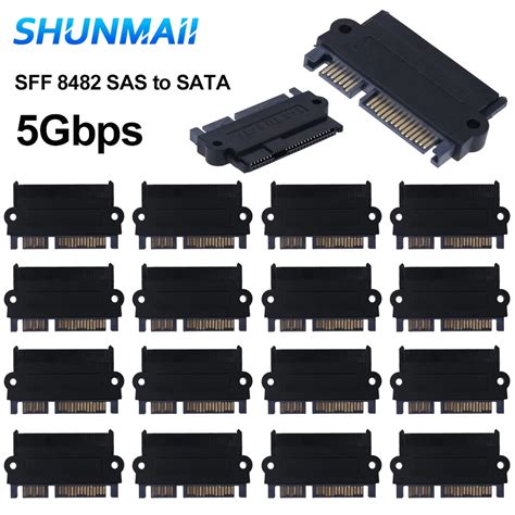 1 10pcs 5gbps Sff 8482 Sas To Sata 180 Degree Angle Adapter Converter