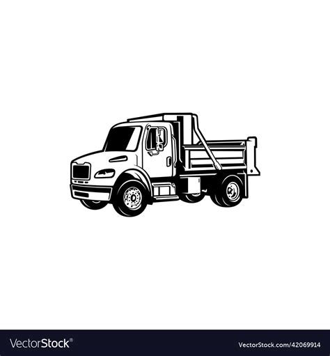 Silhouette of dump truck Royalty Free Vector Image