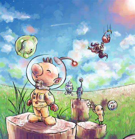 Pikmin And Pokemon Crossover With Captain Olimar Blue Pikmin Yellow