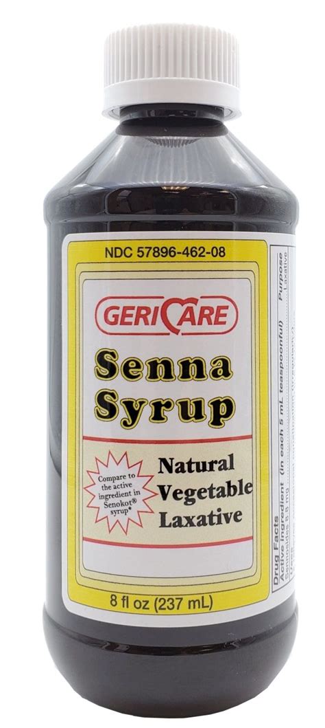 Geri Care Senna Syrup Natural Vegetable Laxative Oz Q Gcp