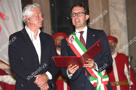 Richard Gere Mayor Florence Dario Nardella Editorial Stock Photo